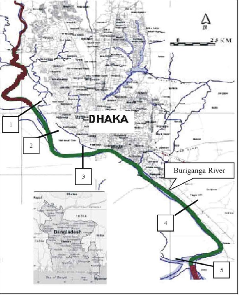 Mapa del Río Buriganga