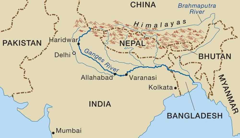 Mapa del Río Ganges