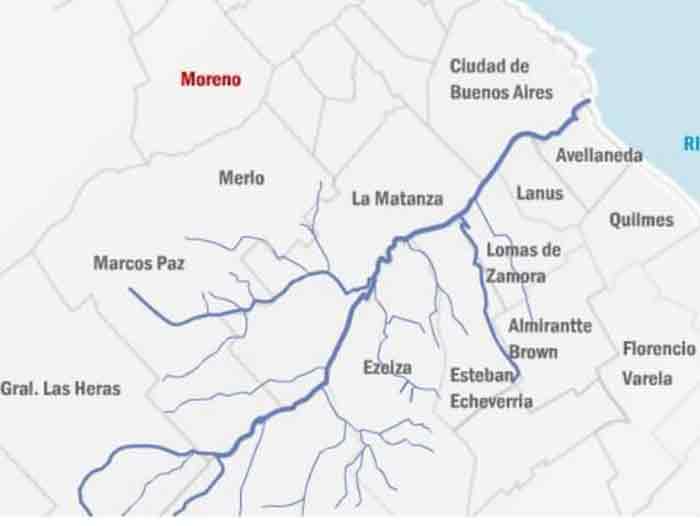Mapa del Río Matanza-Riachuelo