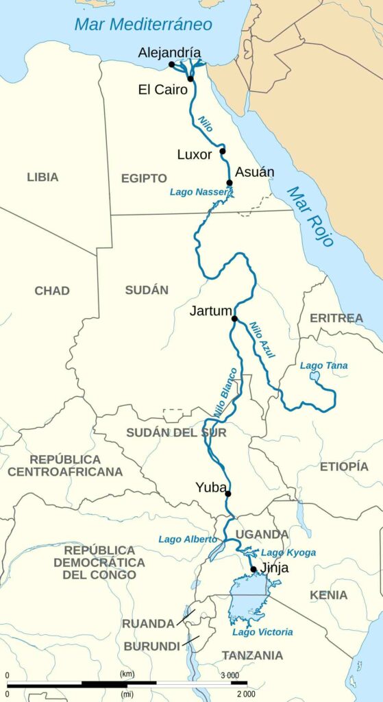 Mapa del Río Nilo