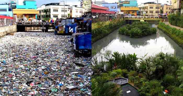Antes y después de limpiar el Río Pásig